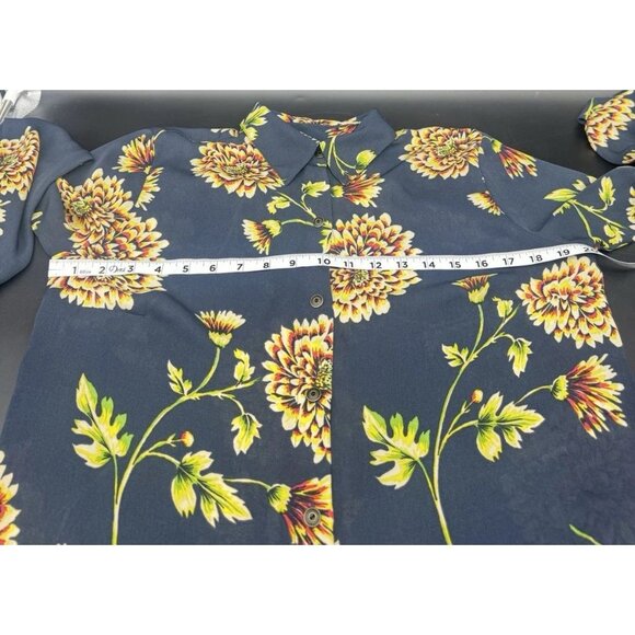 Cabi Daisy Floral Sheer Button Down Top Medium Boho Indie Peasant Festival - Picture 7 of 10